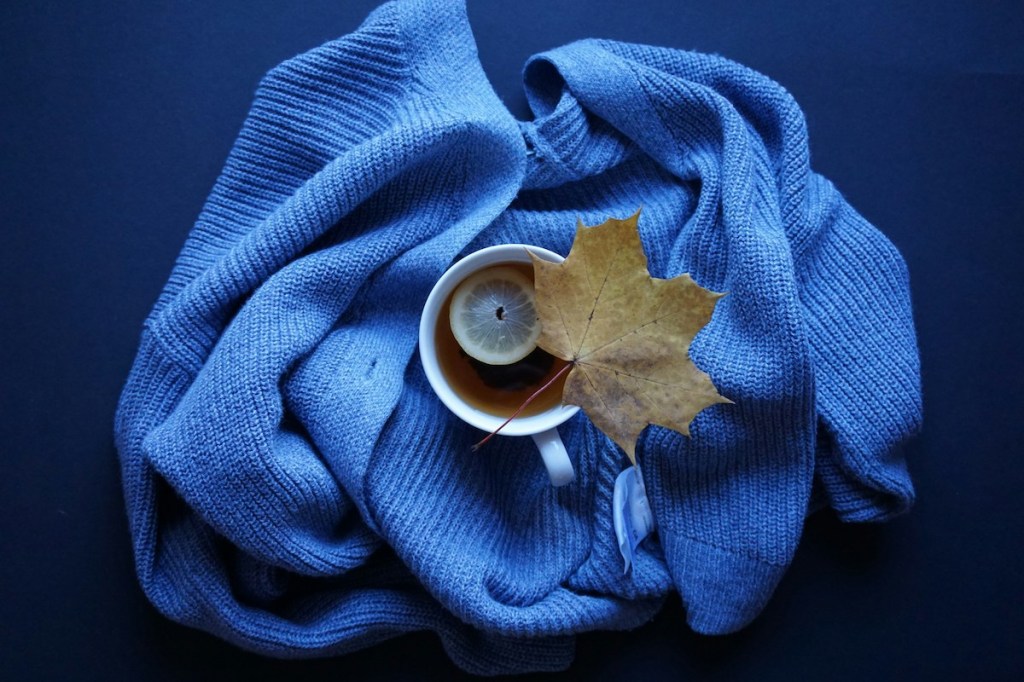 青いセーターを買おう！